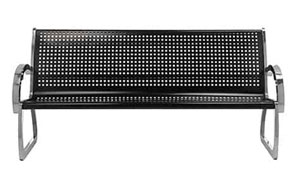 Skyline 4ft Black & Stainless Steel Bench