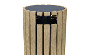 Round 33 Gallon Receptacle with Rain Cap