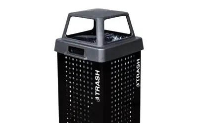 Kaleidoscope Outdoor Trash Receptacle – Black