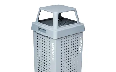 Kaleidoscope Outdoor Trash Receptacle – Hammered Grey
